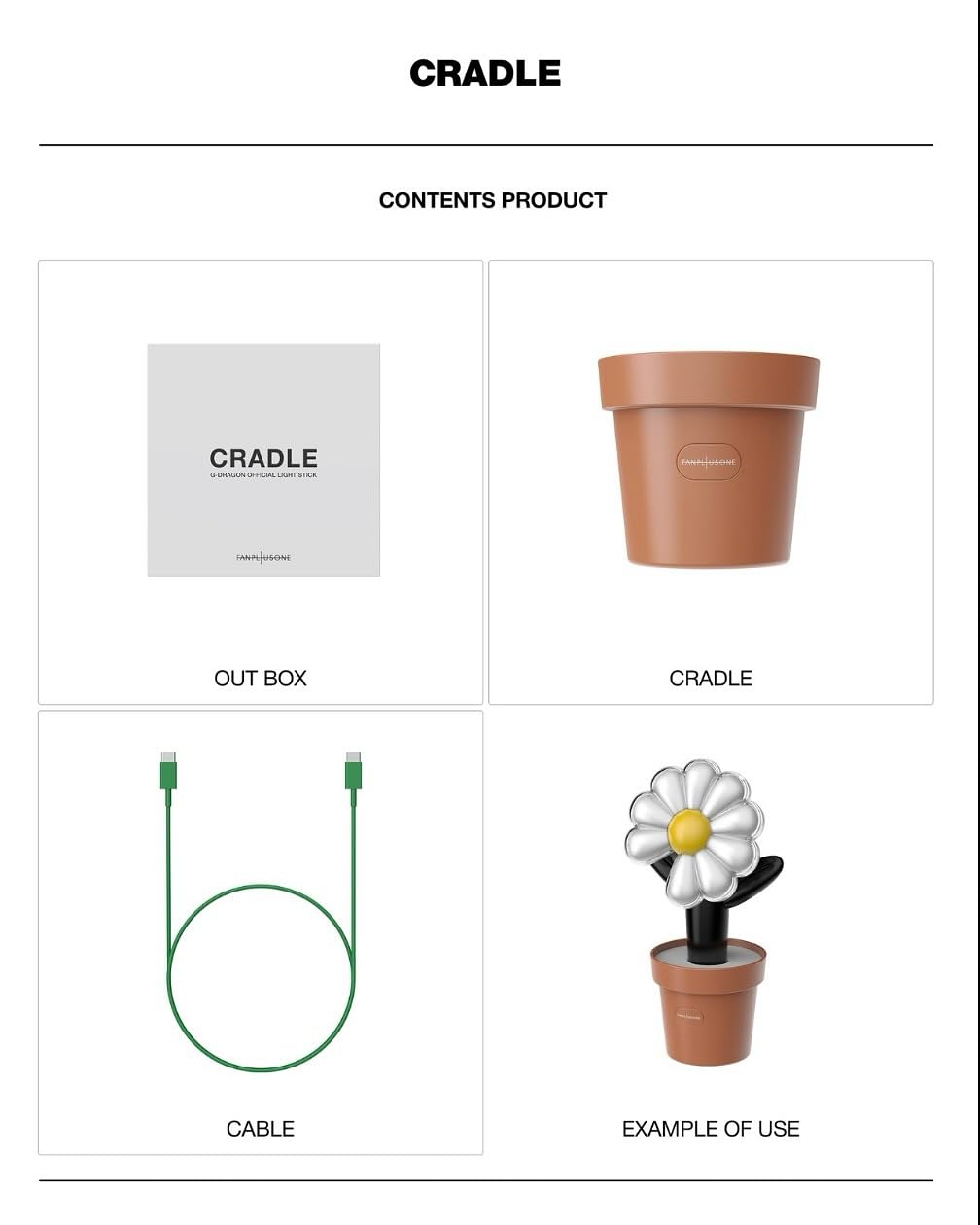 G-DRAGON Peaceminusone Official Light Stick Set – (Light Stick + Cradle)
