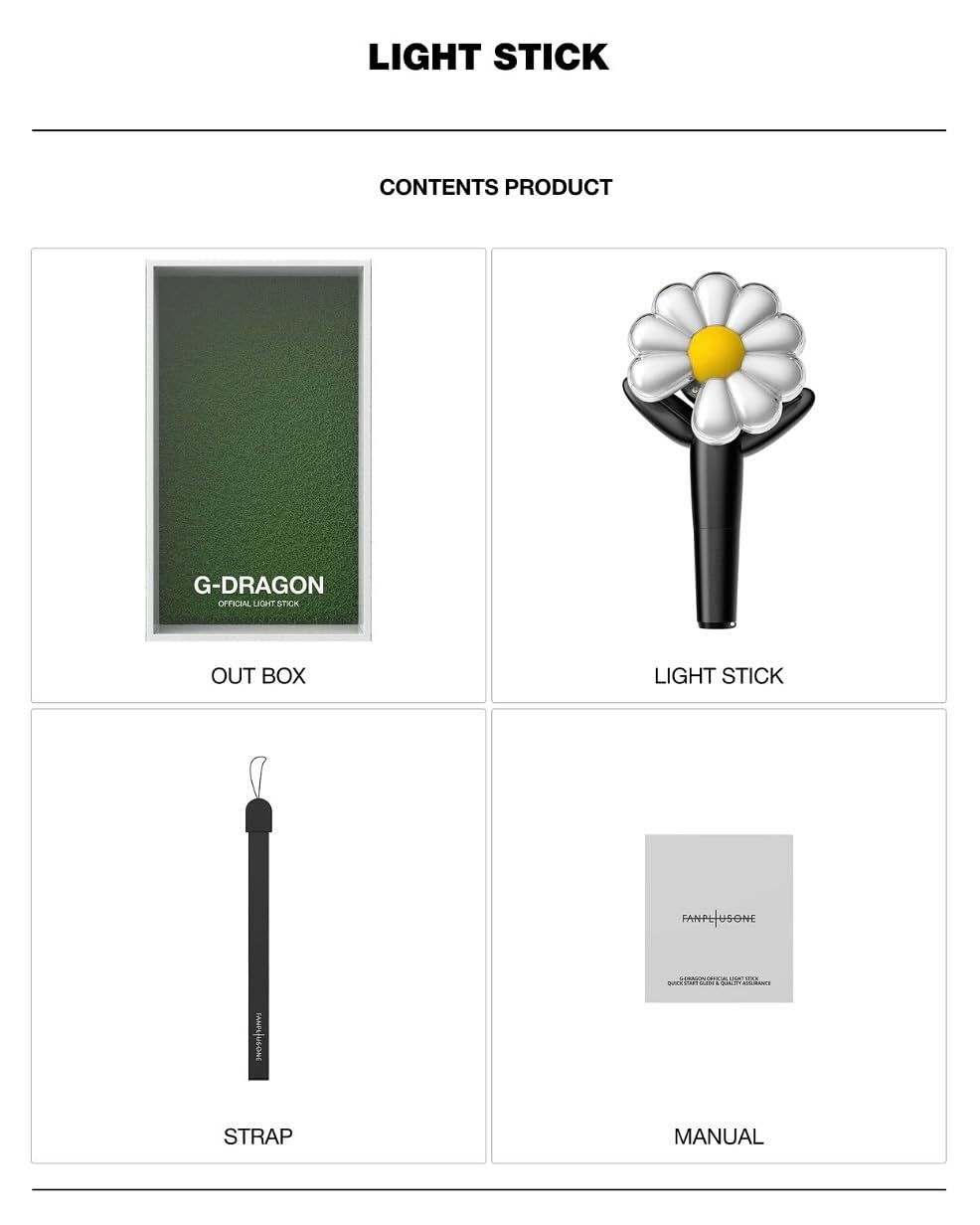 G-DRAGON Peaceminusone Official Light Stick Set – (Light Stick + Cradle)