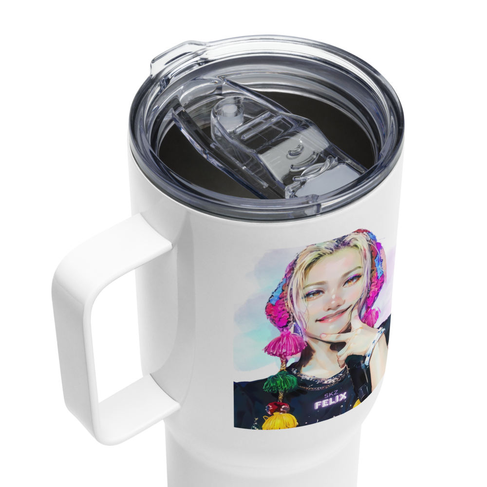 Stray Kids Felix Inspired Travel Mug with a Handle – SKZ Mexico Tour Vibe | 25oz & 40oz