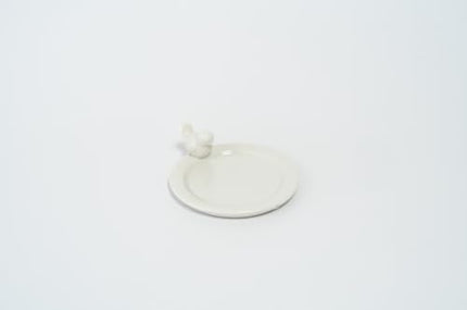 Luxury Ceramic Jewelry Tray with Decorative Figurine (1 x White Bird Edge)