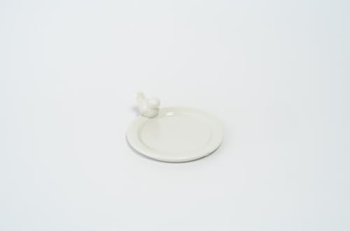 Luxury Ceramic Jewelry Tray with Decorative Figurine (1 x White Bird Edge)