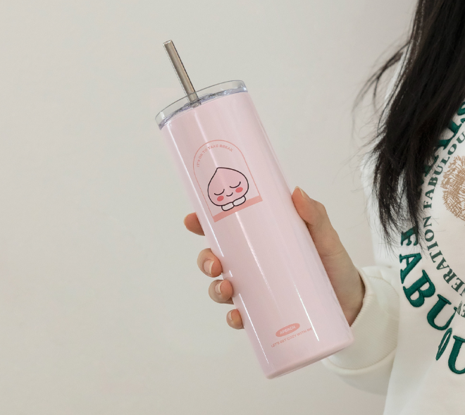 KAKAO FRIENDS Ryan and Apeach Slim Stainless Travel Tumbler