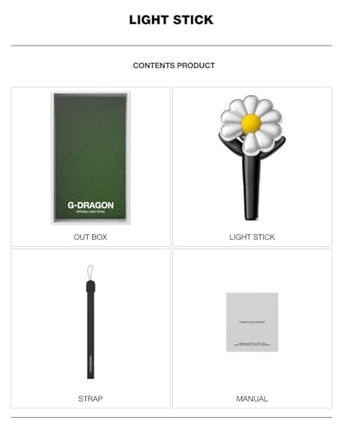 [Currently Sold Out – Restocking in August] G-DRAGON Peaceminusone Official Light Stick – K-Pop Concert Fanlight + Strap (Authentic G-Dragon Merchandise)