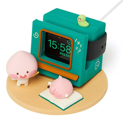 Kakao Ryan and Apeach  - Silicone Charging Stand Dock, Compatible with Apple Watch (Little Apeach), Green