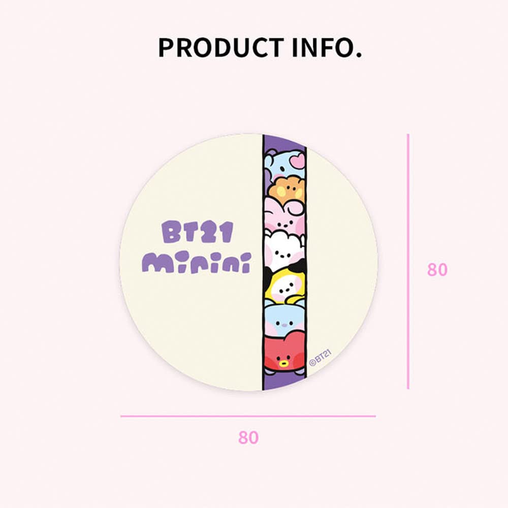 BT21 RJ Official MININI Multipurpose Adhesive Gel Pad – Perfect for Car, Desk & Home Organization | Reusable, Easy-to-clean (RJ)