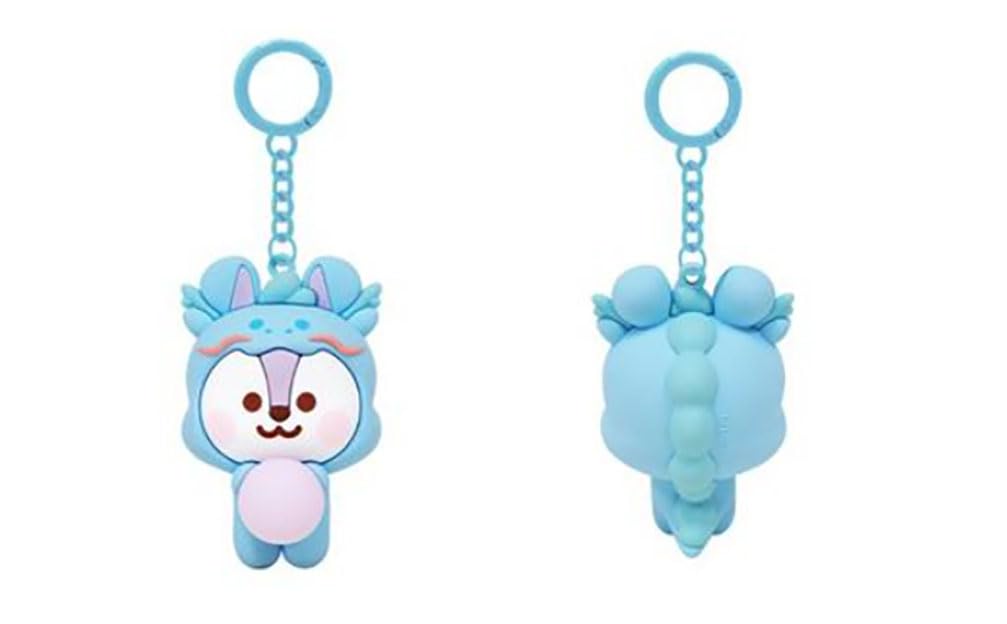 BT21 KPOP J-Hope Unmasked Mang Character Keychain Keyring Collection + J-HOPE Photocards Included (Baby Dragon Figure)