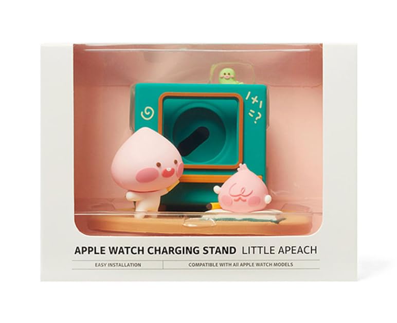 KAKAO FRIENDS Ryan and Apeach  - Silicone Charging Stand Dock, Compatible with Apple Watch (Little Apeach), Green