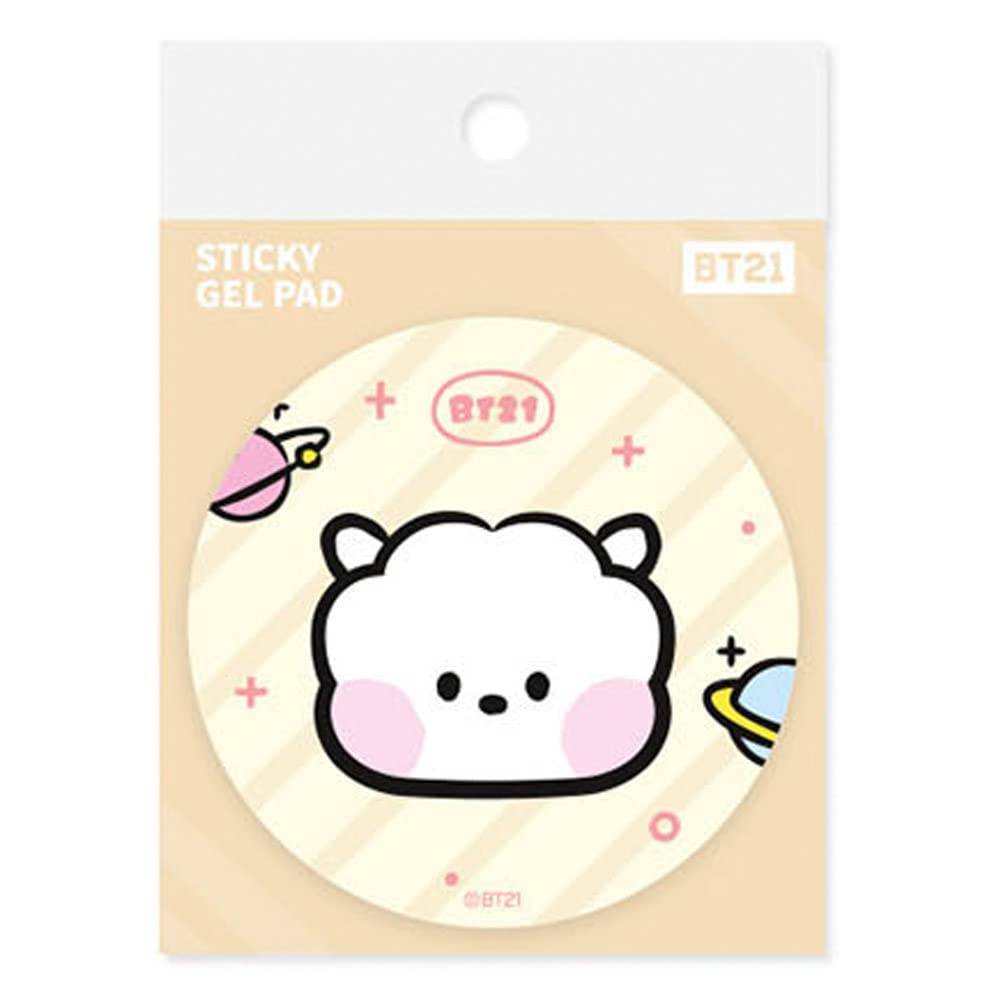 BT21 RJ Official MININI Multipurpose Adhesive Gel Pad – Perfect for Car, Desk & Home Organization | Reusable, Easy-to-clean (RJ)