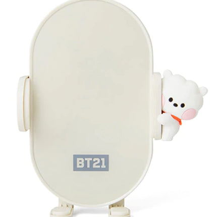 BT21 RJ QI Wireless Car Charger & Auto Grip Phone Holder – Fast & Secure Mount  (Minini RJ)