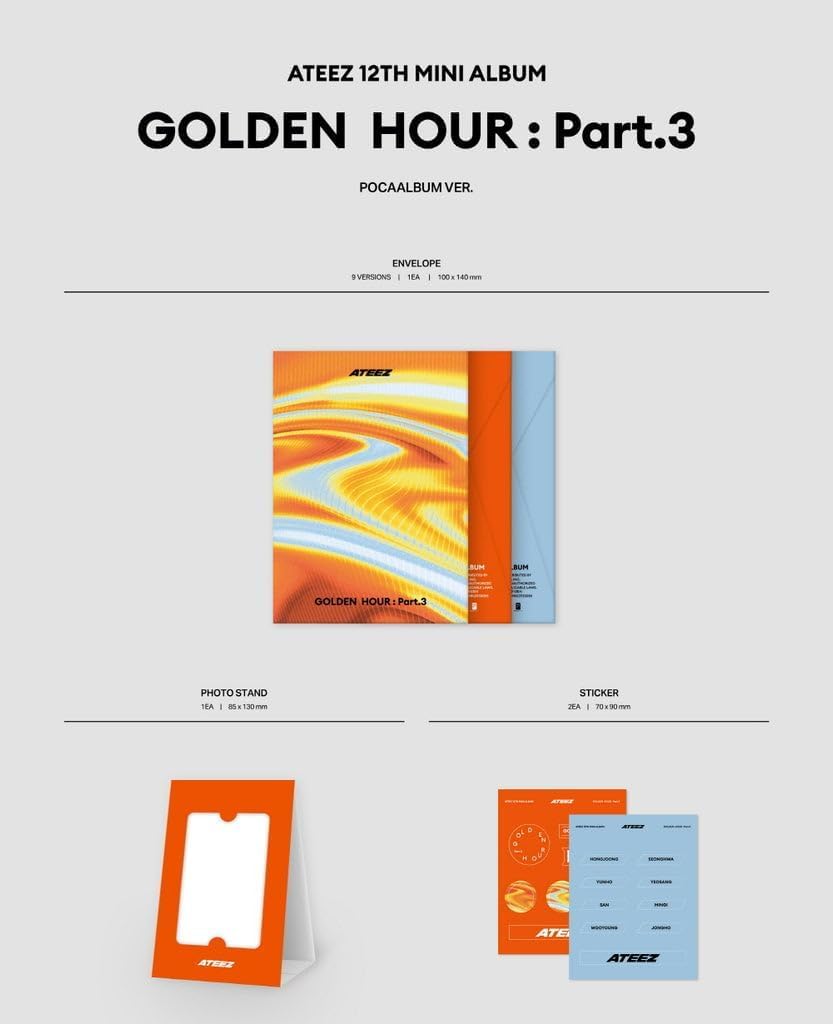 ATEEZ - GOLDEN HOUR Part.3 12th Mini Album (Poca Album, Random Ver.)