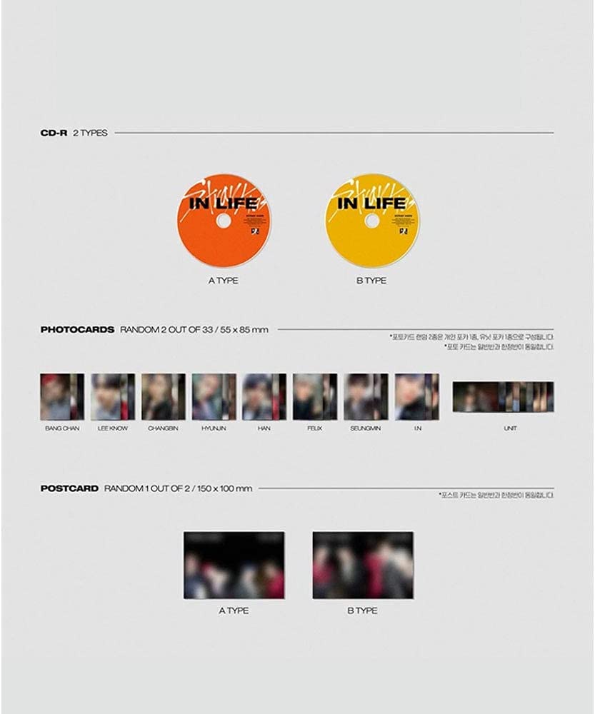 Stray Kids In生/in Life 1st Album Repackage Normal 2 Version Set
