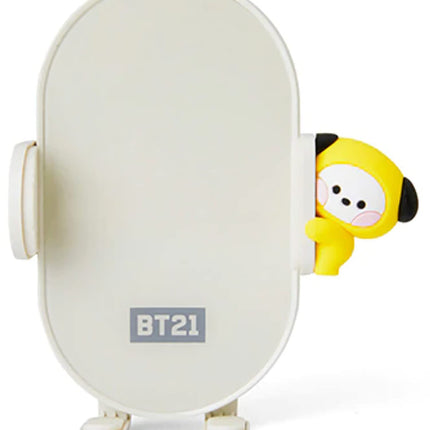 BT21 CHIMMY QI Wireless Car Charger & Auto Grip Phone Holder – Fast & Secure Mount (Minini CHIMMY)