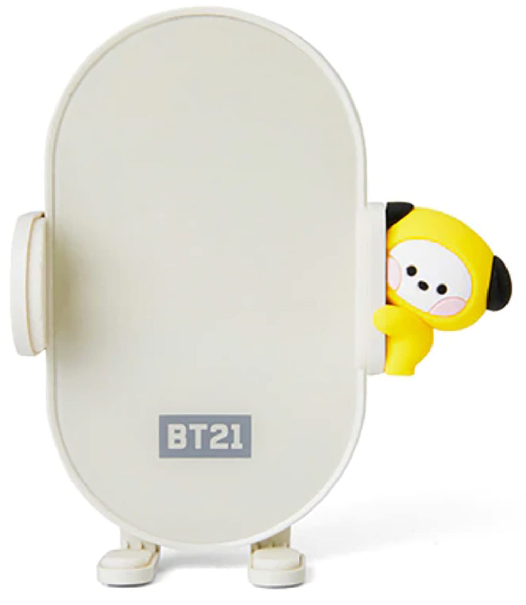 BT21 CHIMMY QI Wireless Car Charger & Auto Grip Phone Holder – Fast & Secure Mount (Minini CHIMMY)