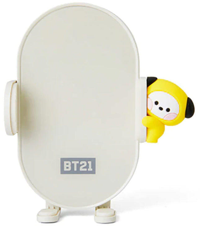 BT21 CHIMMY QI Wireless Car Charger & Auto Grip Phone Holder – Fast & Secure Mount (Minini CHIMMY)