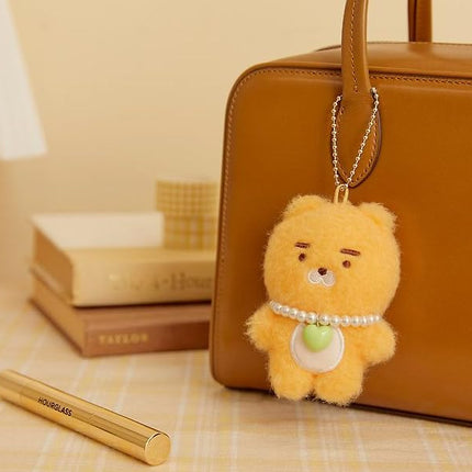 KAKAO Friends Choonsik & Ryan Pearl Necklace Keyring Official (Ryan in Tangerine)