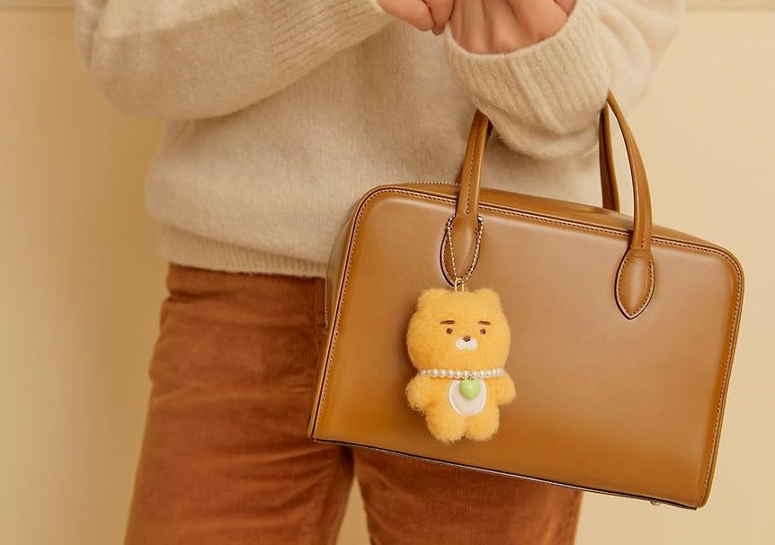 KAKAO Friends Choonsik & Ryan Pearl Necklace Keyring Official (Ryan in Tangerine)