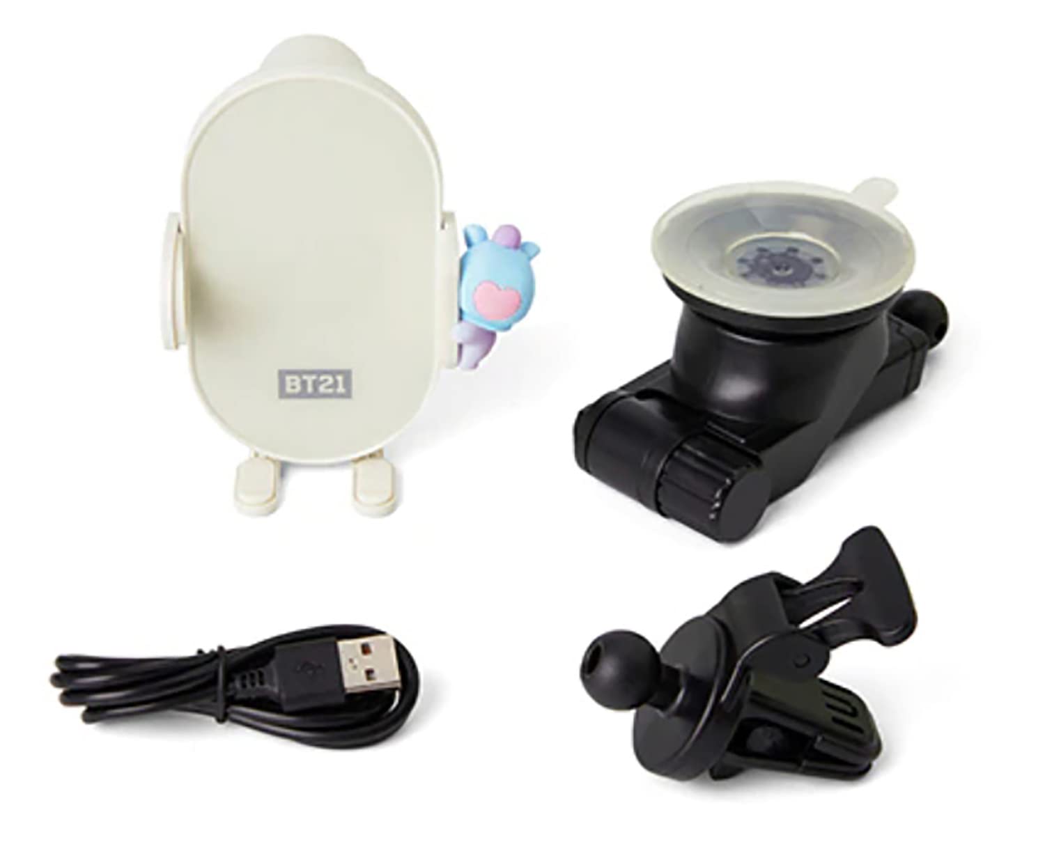 BT21 MANG QI Wireless Car Charger & Auto Grip Phone Holder – Fast & Secure Mount (Minini MANG)