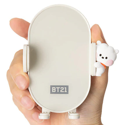 BT21 RJ QI Wireless Car Charger & Auto Grip Phone Holder – Fast & Secure Mount  (Minini RJ)