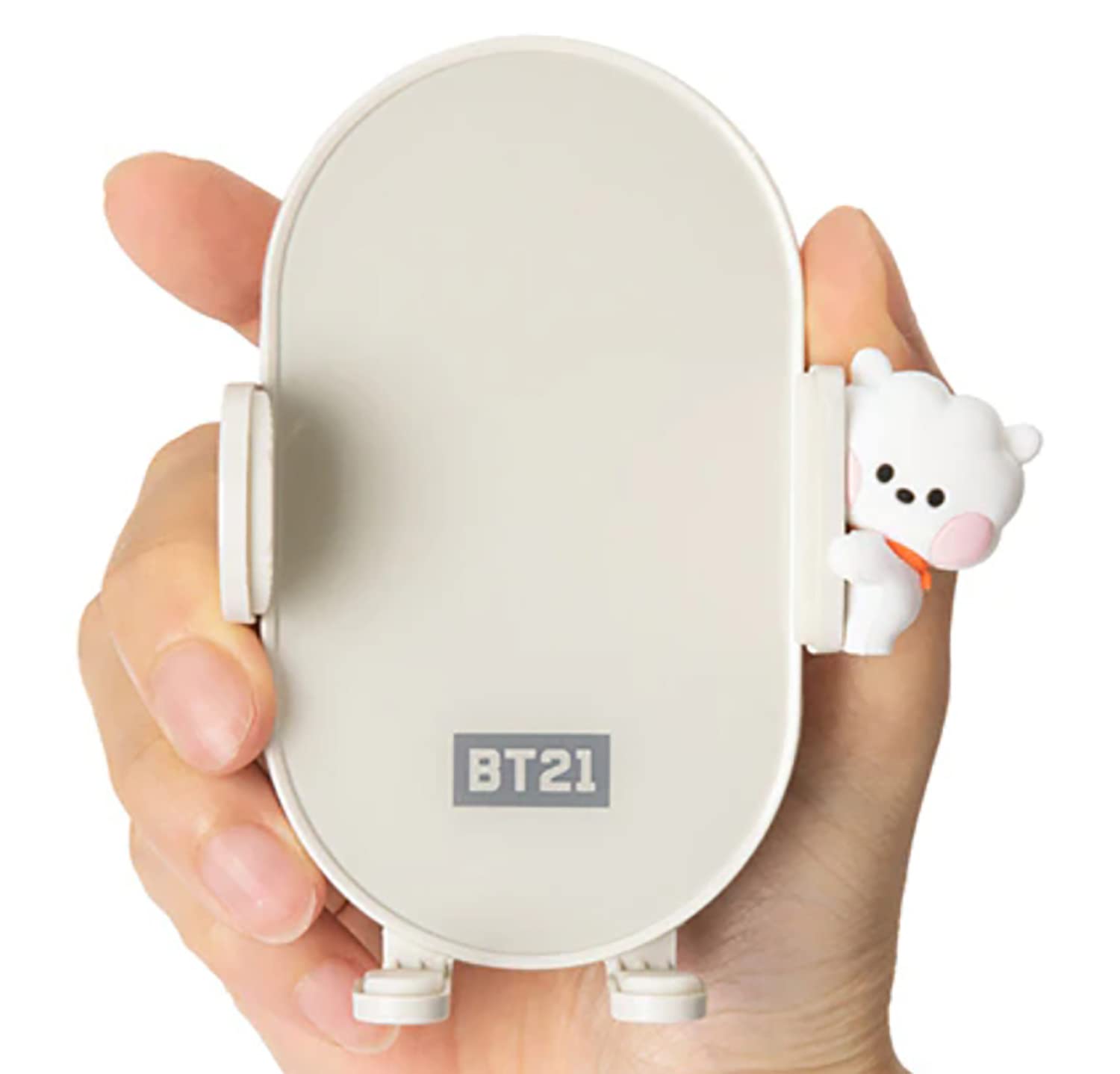 BT21 RJ QI Wireless Car Charger & Auto Grip Phone Holder – Fast & Secure Mount  (Minini RJ)