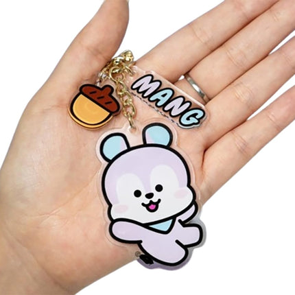 BT21 KPOP J-Hope Unmasked Mang Character Keychain Keyring Collection + J-HOPE Photocards Included (Acrylic Mang)