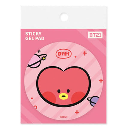 BT21 TATA Official MININI Multipurpose Adhesive Gel Pad – Perfect for Car, Desk & Home Organization | Reusable, Easy-to-clean (TATA)