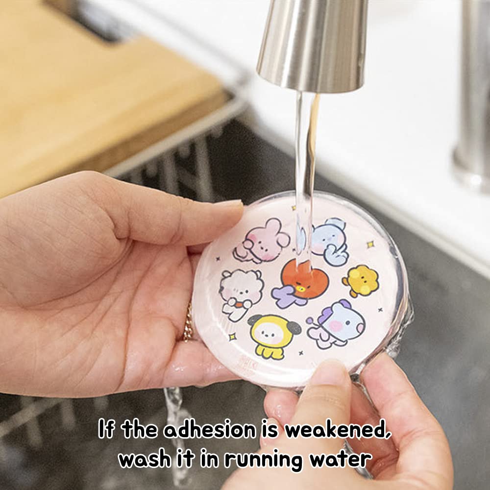 BT21 TATA Official MININI Multipurpose Adhesive Gel Pad – Perfect for Car, Desk & Home Organization | Reusable, Easy-to-clean (TATA)