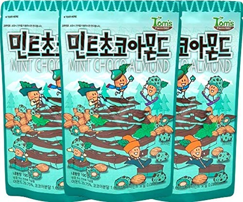 HBAF Korean Seasoned Almonds Mint Chocolate Flavor (190g) x 3 Packs (Honey Butter Almonds & Friends)