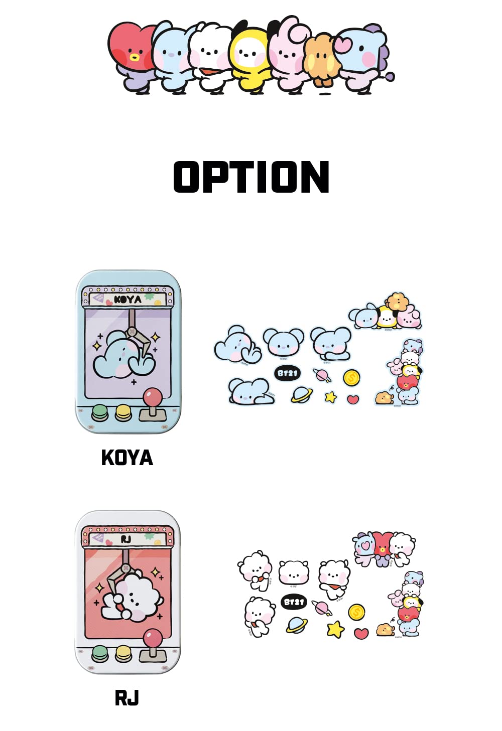 BT21 minini Tin Case Sticker Set RJ