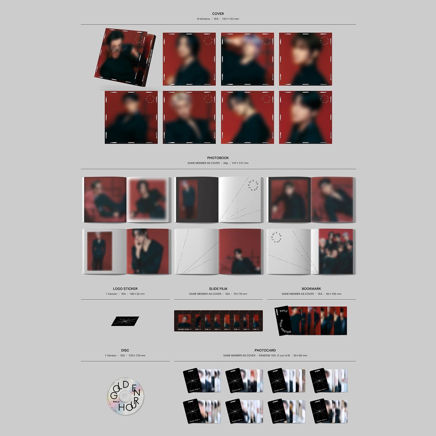 ATEEZ GOLDEN HOUR : Part.2 11th Mini Album Digipack (Random Ver.)