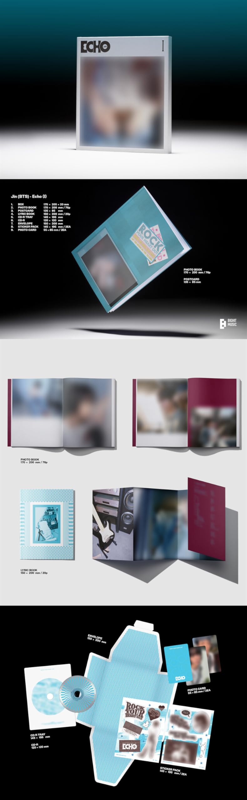 JIN for BTS – Echo 2nd Solo Mini Album (ECHO Ⅰ / Ⅱ / Ⅲ Versions)