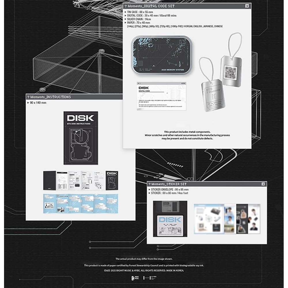 BTS 7 Moments Official Limited Edition Set – Photocards, Stickers, Tin Case (2025 Weverse Exclusive)