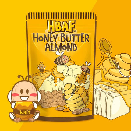 HBAF Korean Seasoned Almond Nuts – Healthy & Gluten-Free Asian Snack | Perfect for School, Office, Travel & Camping (Honey butter 120 gram 1 Pack)