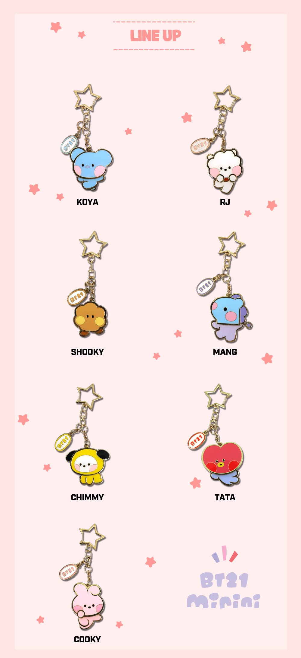 BT21 CHIMMY minini Metal Yurayura Key Chain