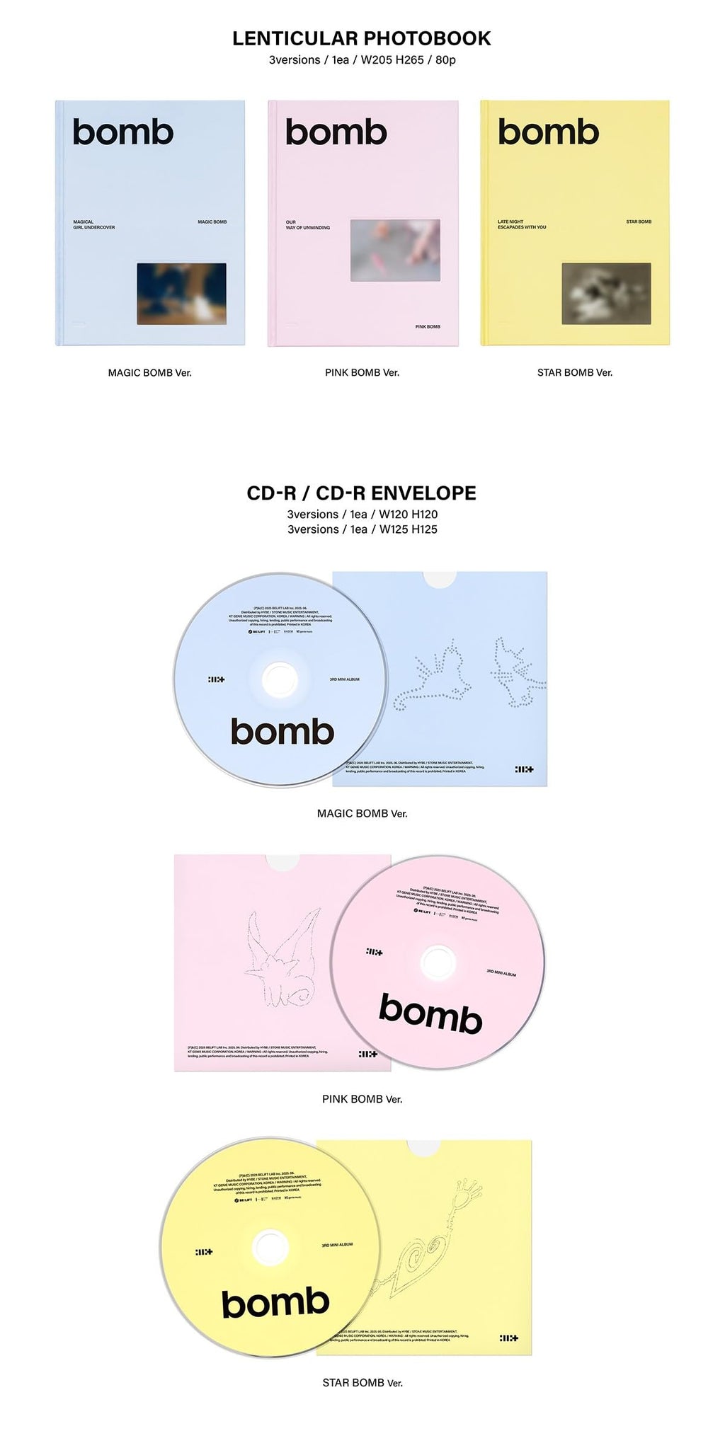 ILLIT – 3rd Mini Album [bomb] Photobook 3 Set Ver. + Special Extra Photocard little monster