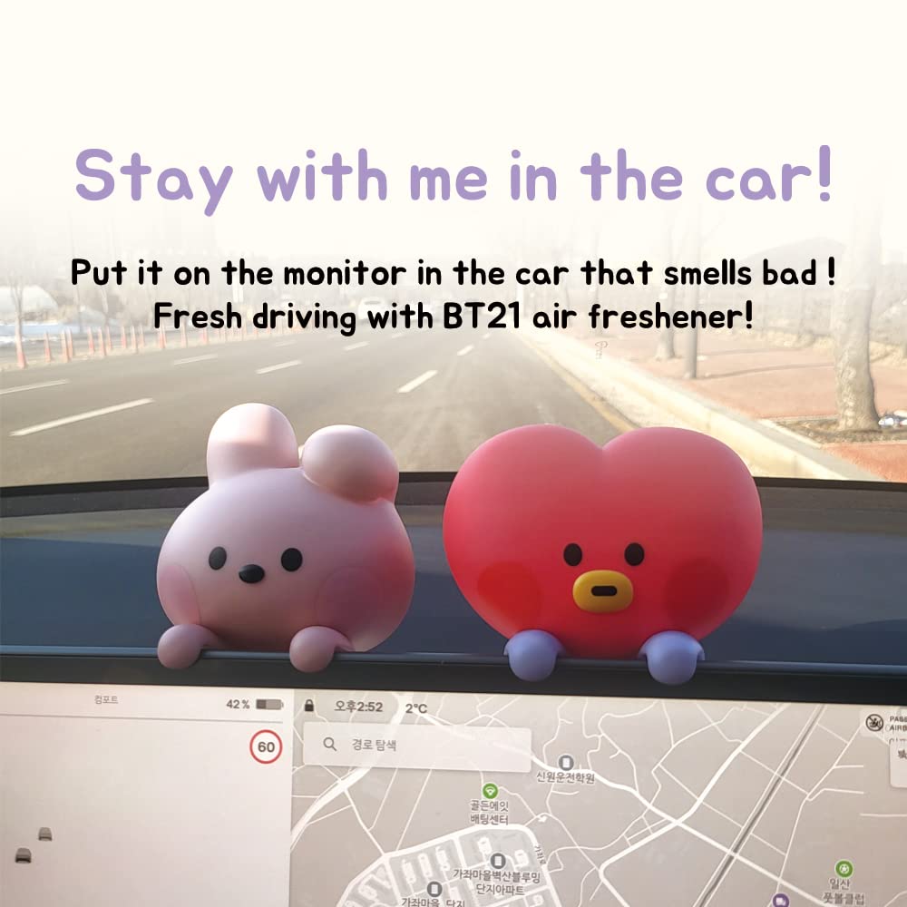 BT21 SHOOKY Minini Car Odor-Fighting Car freshener, Monitor Figure Large Size, 0.27 fl oz. Capsulated Cartridge Pack of 1 (SHOOKY)