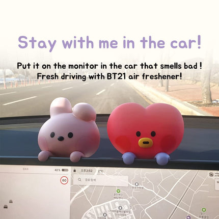BT21 TATA Minini Car Odor-Fighting Car freshener, Monitor Figure Large Size, 0.27 fl oz. Capsulated Cartridge Pack of 1 (TATA)