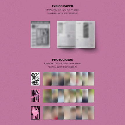 STRAY KIDS - Mini Album [MAXIDENT] (T-CRUSH or HEART Ver. / Random) Photobook