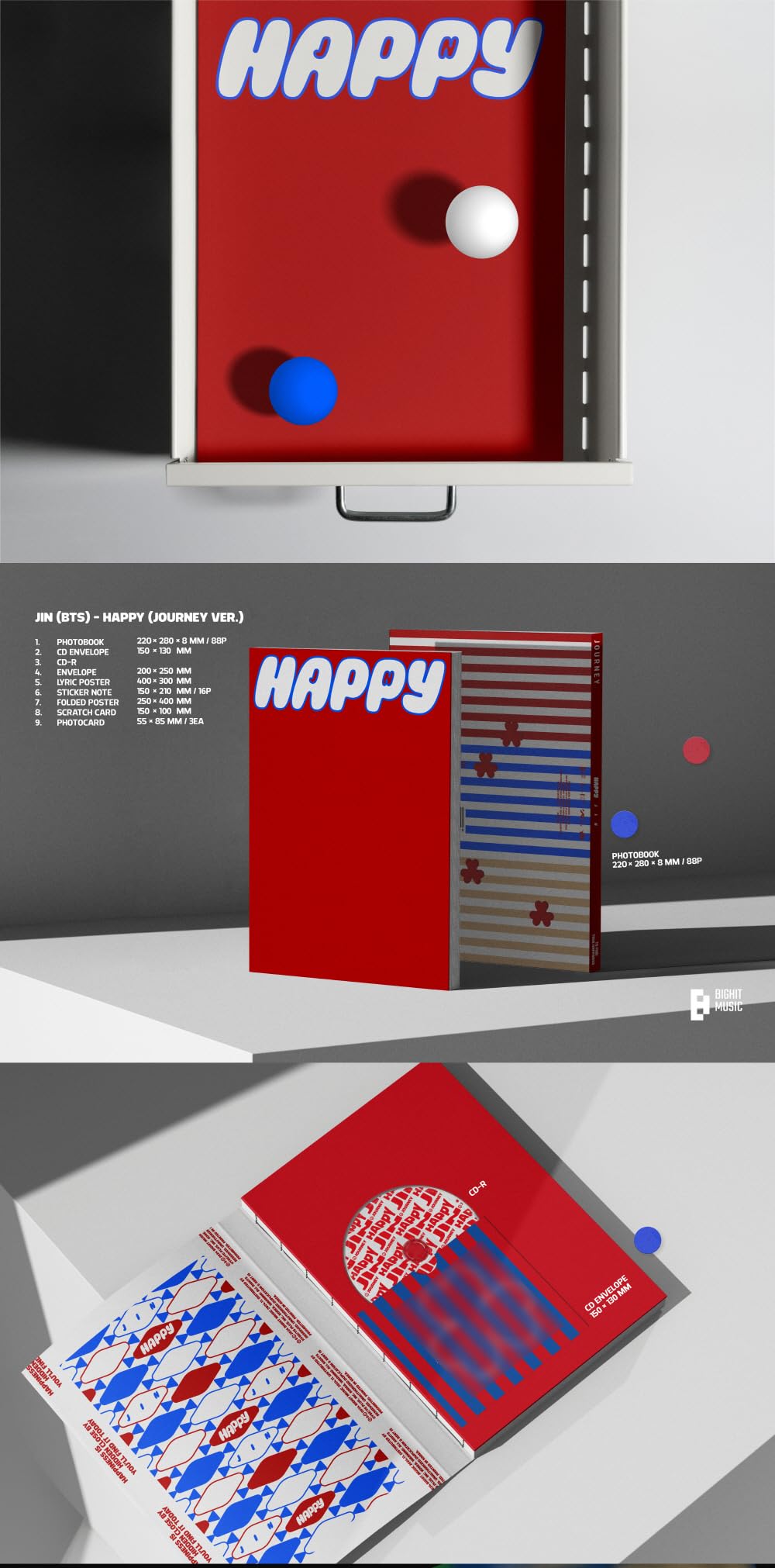 BTS JIN Happy 1st Album (Standard Random Version)