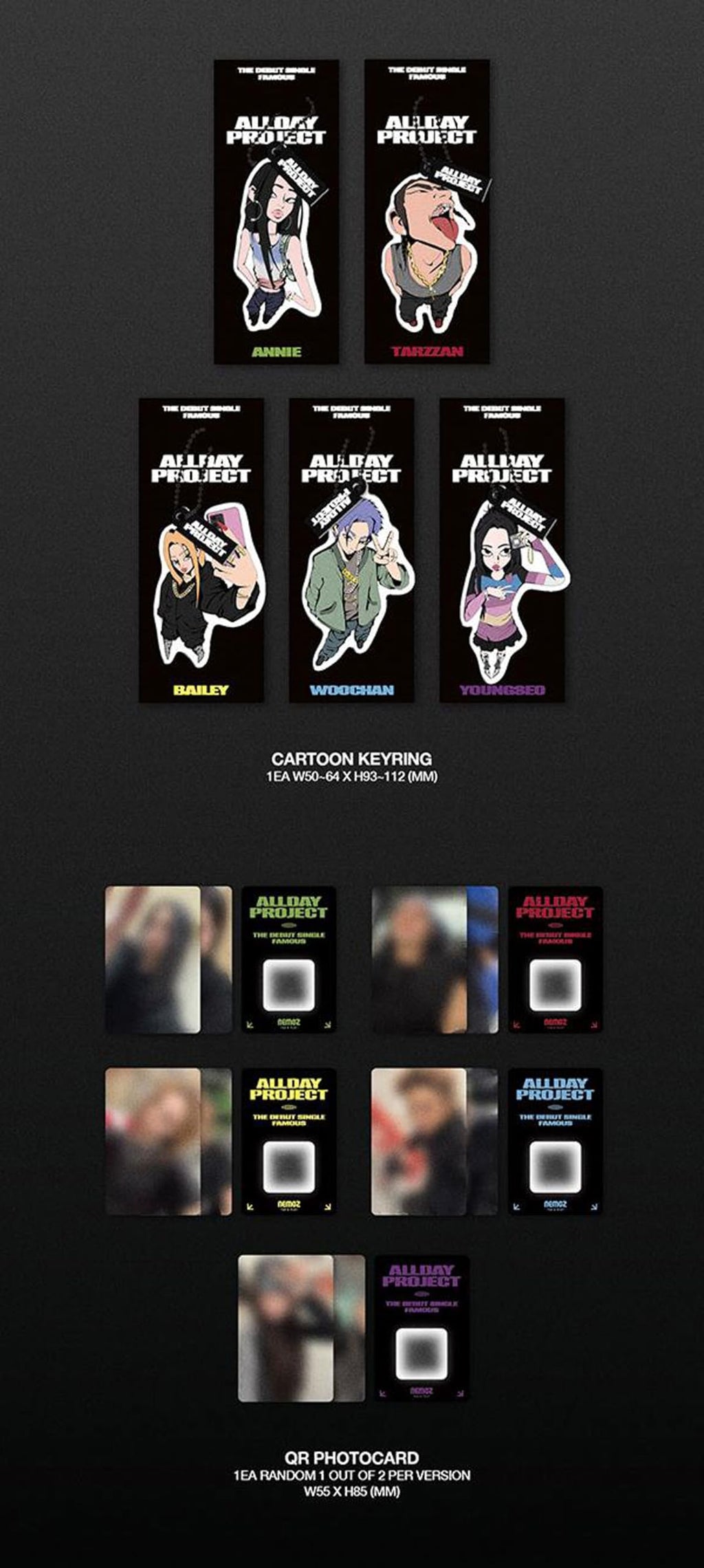 ALLDAY PROJECT FAMOUS Debut Single Album (CARTOON - Random Ver.)