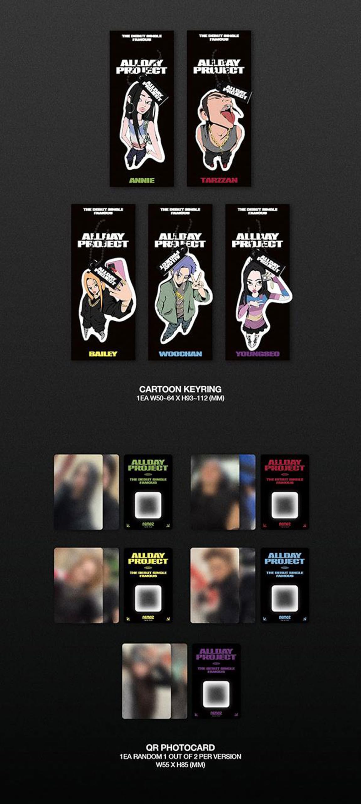 ALLDAY PROJECT FAMOUS Debut Single Album (CARTOON - Random Ver.)