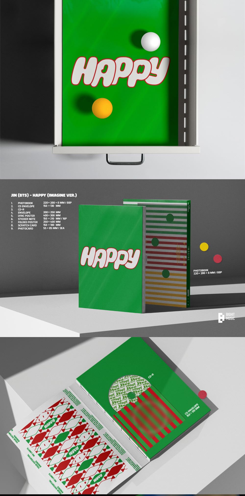 BTS JIN Happy 1st Album (Standard Random Version)