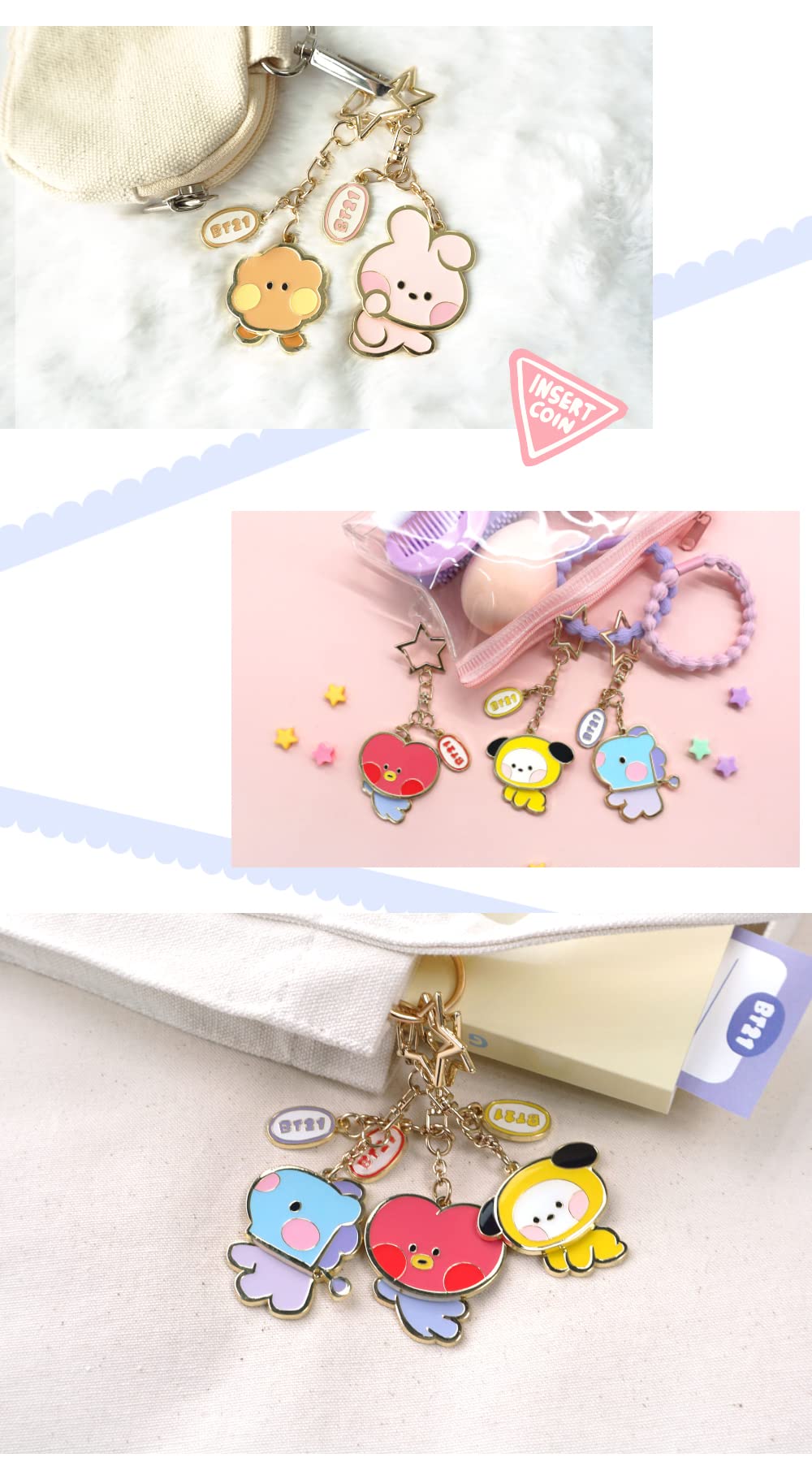 BT21 COOKY minini Metal Yurayura Key Chain