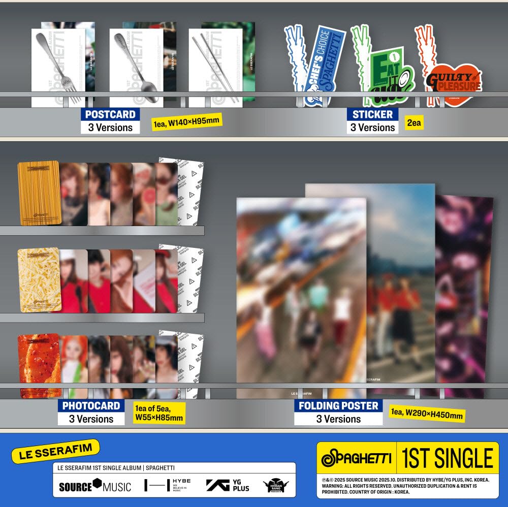 LE SSERAFIM Spaghetti 1st Single Album (Random ver.)