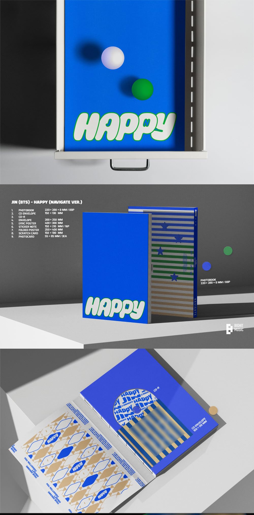 BTS JIN Happy 1st Album (Standard Random Version)