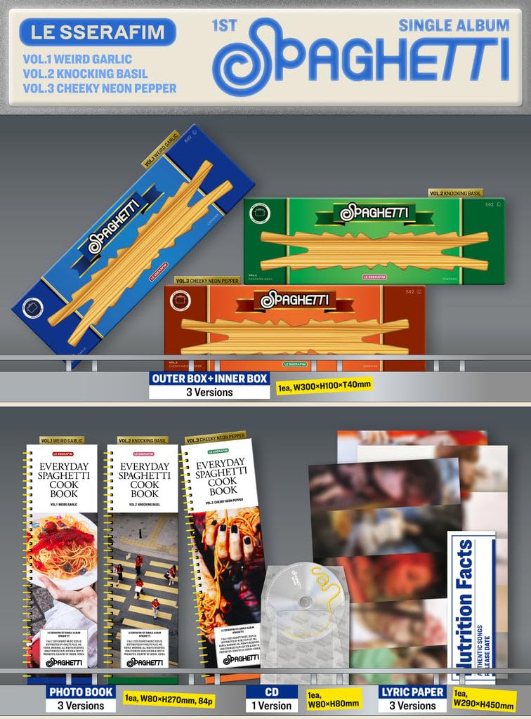 LE-SSERAFIM Spaghetti 1st Single Album (3 ver. SET)