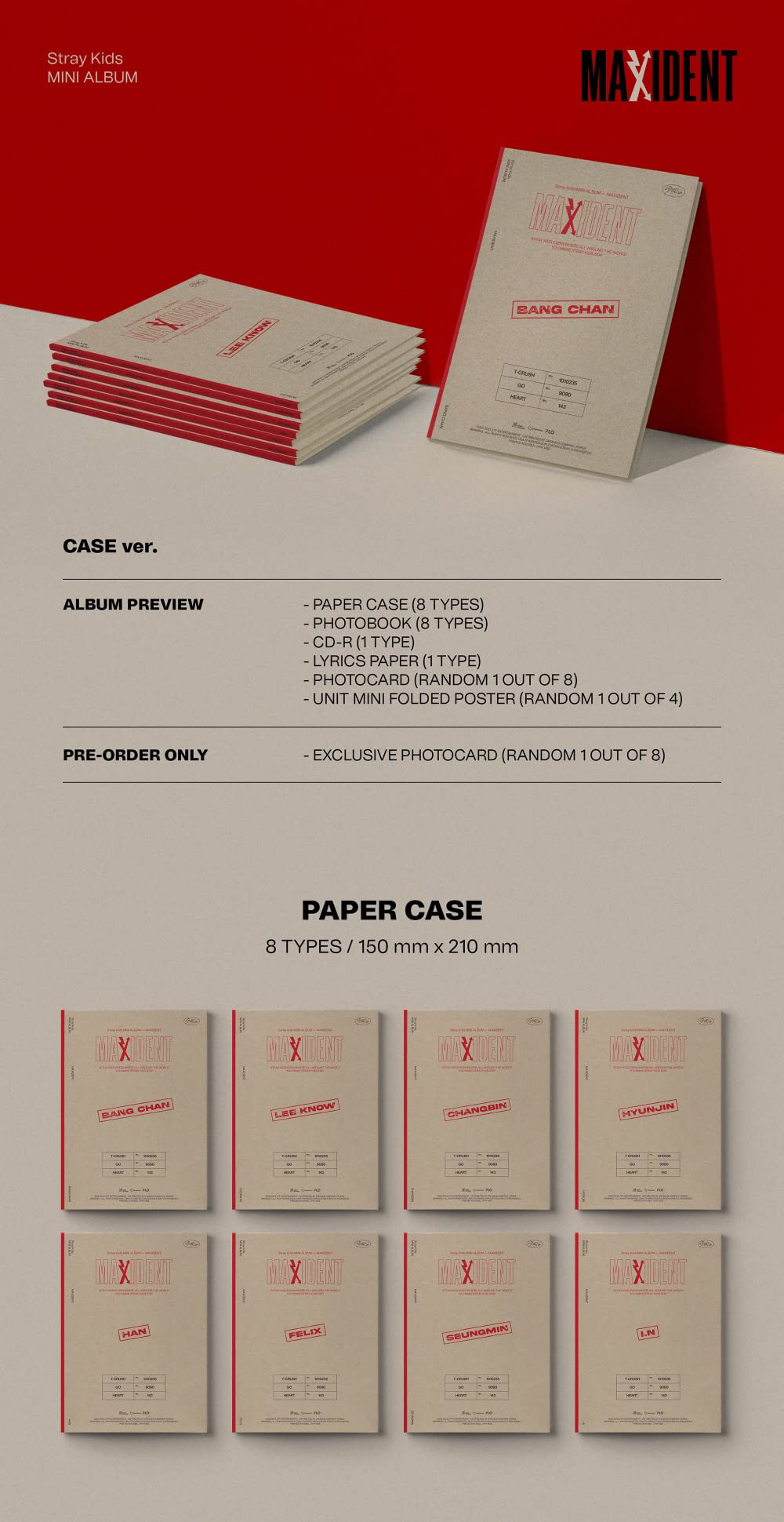 Stray Kids - MAXIDENT [CASE ver.] Album (Random ver.)