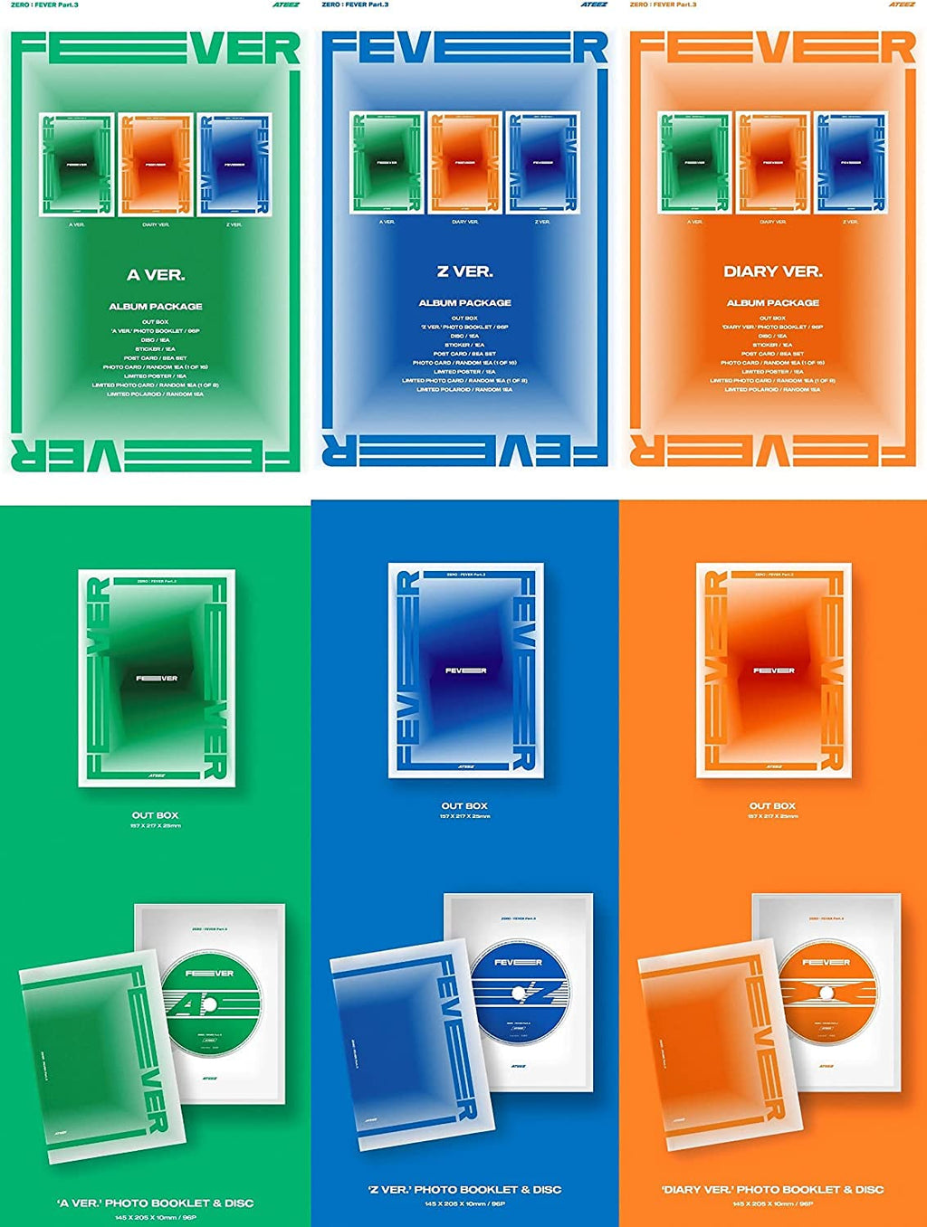 ATEEZ - Zero : Fever Part.3 [A+Z+Diary Full Set ver.] (7th Mini Album)