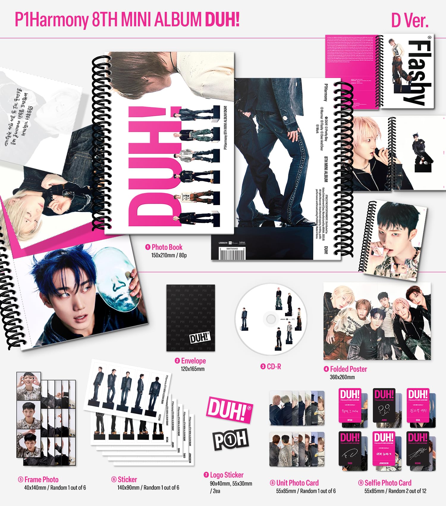 🎶 P1Harmony - 8th Mini Album "Duh!" CD (2 Versions SET)