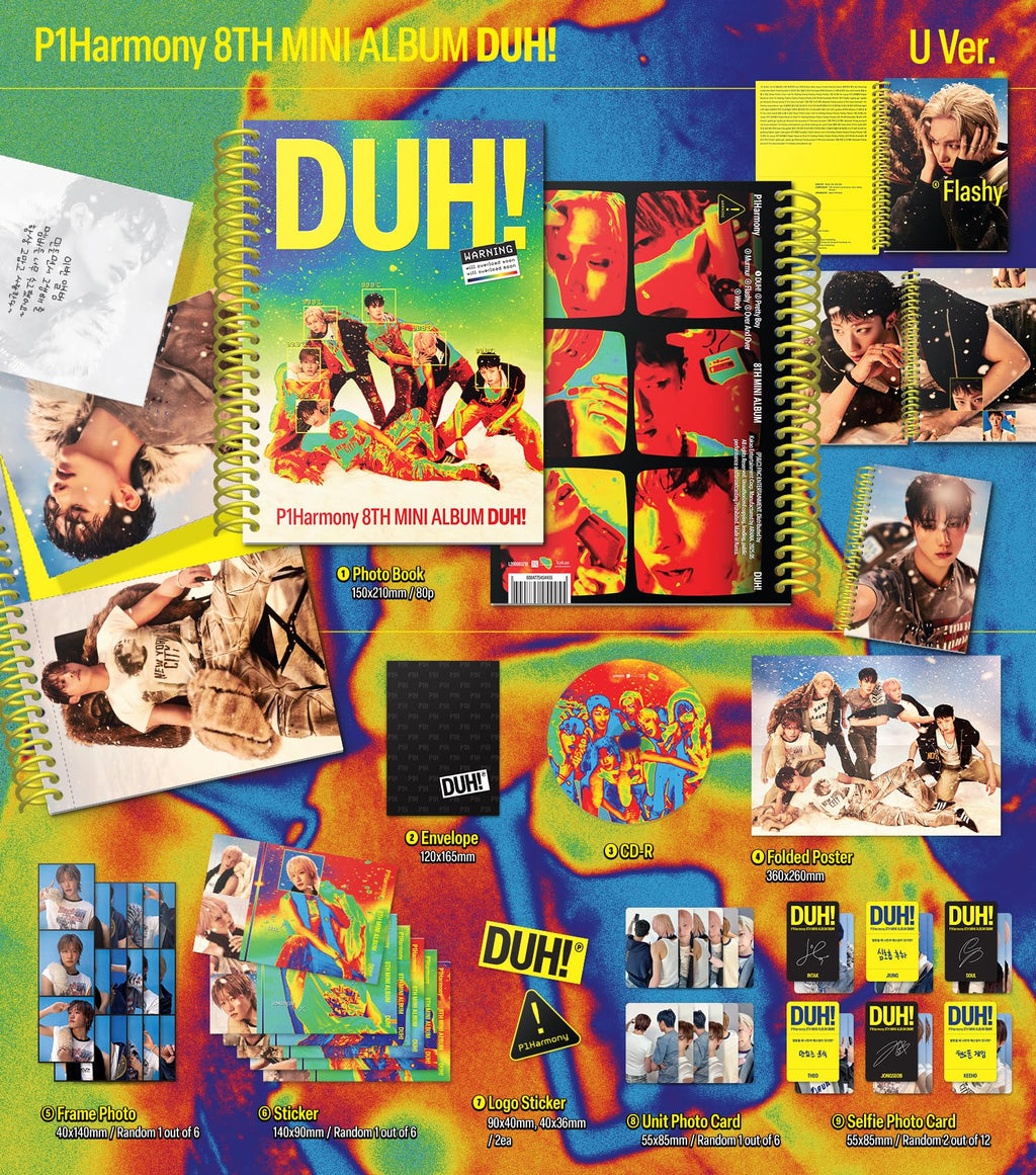 🎶 P1Harmony - 8th Mini Album "Duh!" CD (2 Versions SET)