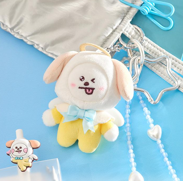 BT21 Angel & Villain Plush Keyring Official Collectible, Angel Keyring
